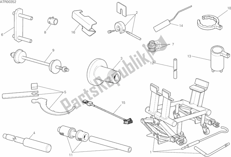 Toutes les pièces pour le 01b - Outils De Service D'atelier du Ducati Multistrada 1260 ABS Brasil 2018
